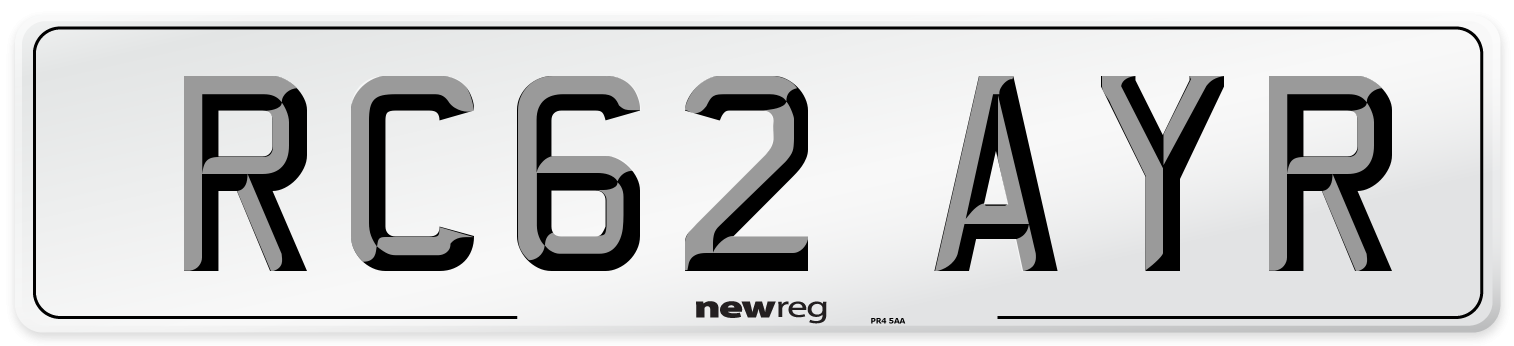 RC62 AYR Number Plate from New Reg